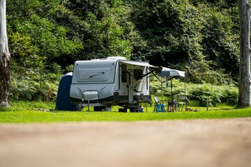 Off grid camping in a caravan with solar panels, on a holiday Adventure in NSW, Australia Pristine...