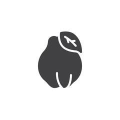 Obraz premium Quince fruit vector icon