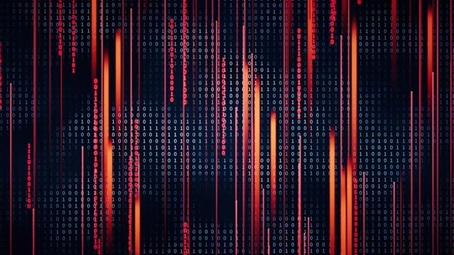 Binary numbers with cyberspace, 3d rendering.