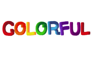 colorful word made of fur text effect