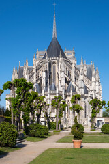 Fototapeta na wymiar Vertical view of famous cathedral Sainte-Croix, Orléans