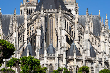 Back of famous cathedral Sainte-Croix, Orléans