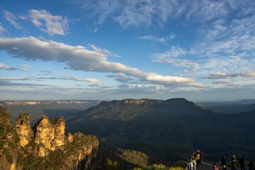 Beautiful landscape in the blue mountains, nsw, Australia. three sisters rock formation
