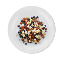 Quinoa seeds in plate on transparent png