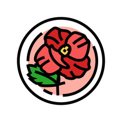 hibiscus cosmetic plant color icon vector. hibiscus cosmetic plant sign. isolated symbol illustration