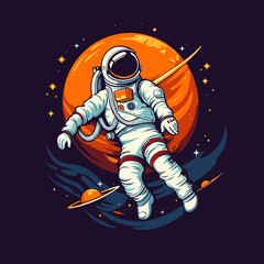 Astronaut Surfing Skating On The Space Planets Astronaut Design 
