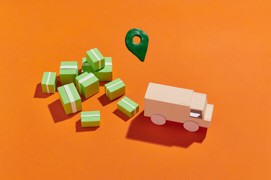 Delivery truck with Box cargo,
