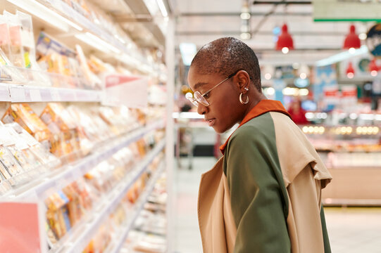 Woman shopping in a supermarket 
