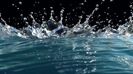 Water splashes splashed on the water surface. Generative AI	