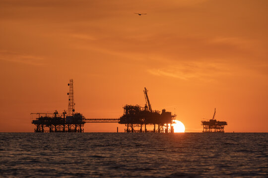 Oil Rigs in Mobile Bay, Alabama