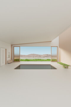 Minimal interior at day