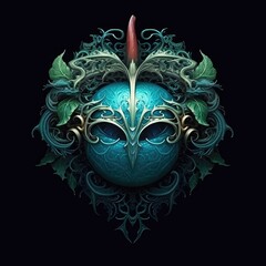 Naklejka premium An eerie carved apple Generative Ai