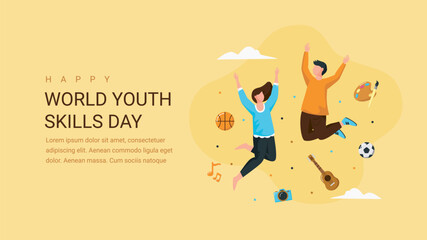 world youth skills day banner horizontal template