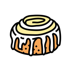 cinnamon roll sweet food color icon vector. cinnamon roll sweet food sign. isolated symbol illustration