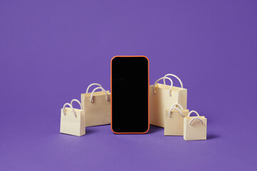 online shopping concepts with smartphone and product box order