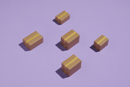 Cardboard boxes. Cargo, delivery and transportation logistics storage.