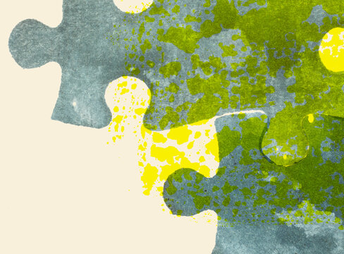Abstracted Jigsaw Puzzle Pieces
