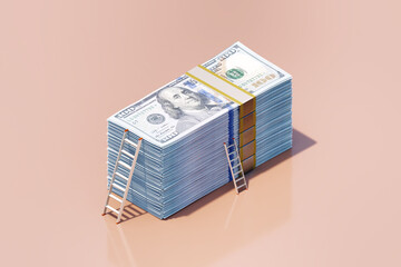 US dollars money inequality/ success /salary /competition concept