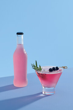 Summer refreshment pink drink with ice