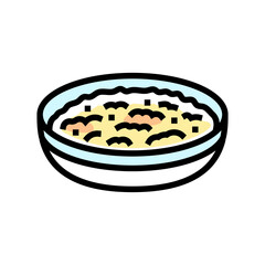 rice pudding bowl sweet food color icon vector. rice pudding bowl sweet food sign. isolated symbol illustration
