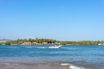 Boardwalk of Barra de Navidad beach, cihuatlan, Jalisco, mouth of river, Melaque Beach, Costalegre, cabo of mexico, bay of navidad.