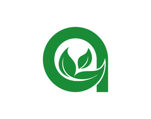 leaf logo and letter a