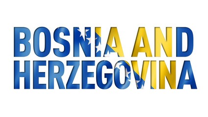 Bosnia and Herzegovina flag text font - obrazy, fototapety, plakaty
