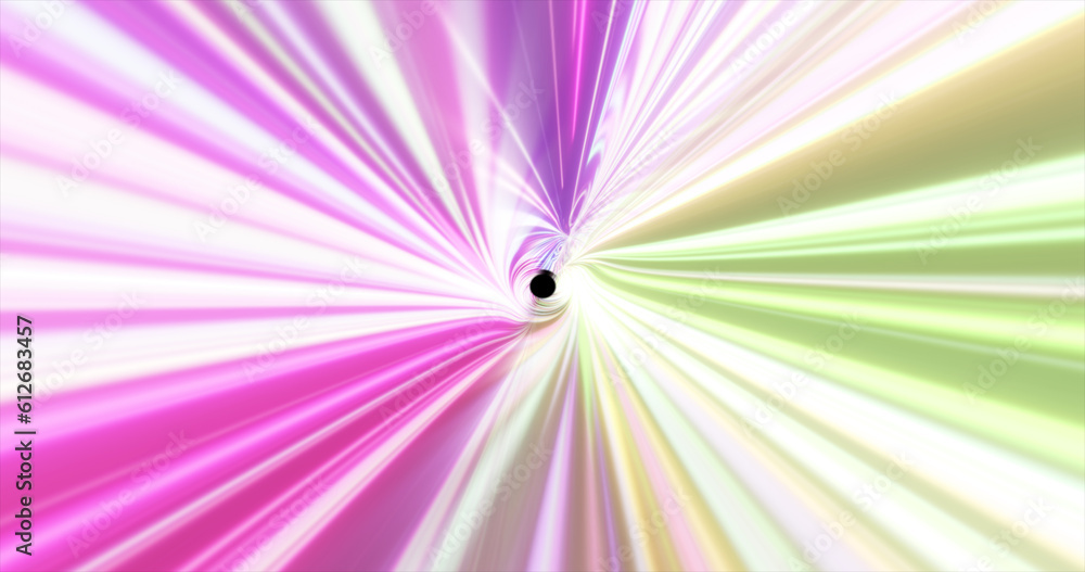 Poster abstract glowing space tunnel flying at high speed from bright energy futuristic high-tech lines bac