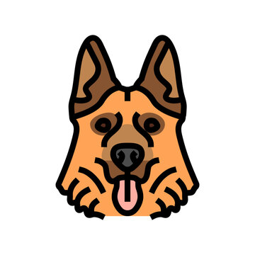 german shepherd dog puppy pet color icon vector. german shepherd dog puppy pet sign. isolated symbol illustration