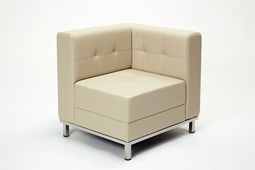 Synthetic Leather Modular Beige Single Sofa