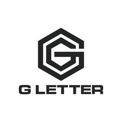 Double G Monogram Letter Logo. Hexagon, Polygon G Modern Premium Logo Vector Template