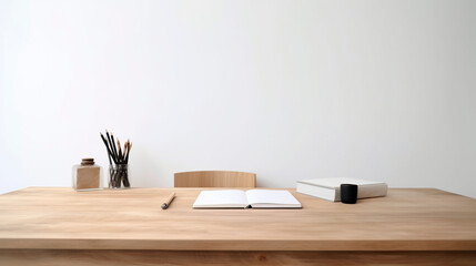 Minimalist work desk created with Generative Ai technology