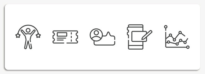 payment outline icons set. thin line icons sheet included pathway, files and folders, authorization, chat bubble, debit card vector.