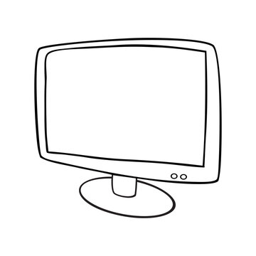 monitor line vector illustration