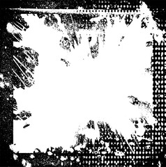 Grunge black and white texture. Vector monochrome background. The screensaver is scratched and cracked. Old worn surface