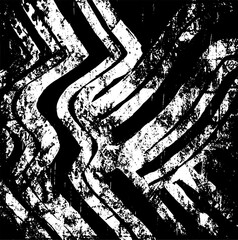 Naklejka premium Grunge black and white background. The abstract texture is monochrome. Vector chaotic illustration