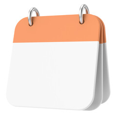 Empty calendar. 3D calendar. 3D illustration.