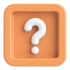 Question mark sign. 3D illustration.