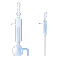 2D illustration of two water jet vacuum pumps used to create a vacuum