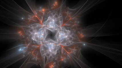abstract fractal background with stars - Generative AI