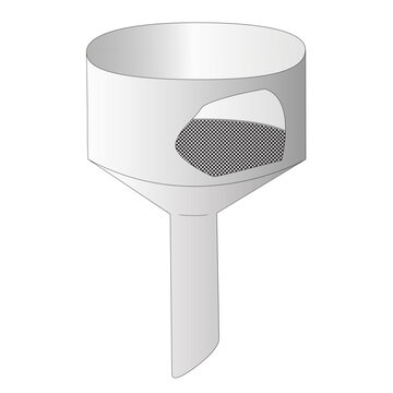 2D illustration of a Buchner porcelain filtration funnel with a perforated bottom