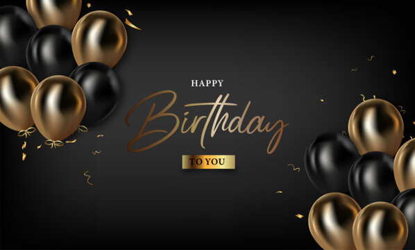 birthday party background with illustration of 3d balloons