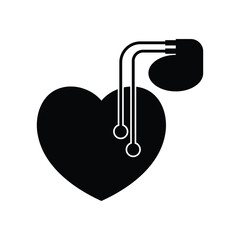 Artificial cardiac pacemaker icon design. isolated on white background. vector illustration