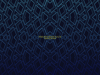 Premium background design with diagonal dark blue stripes pattern. Vector horizontal template, for digital lux business banner, contemporary formal invitation, luxury voucher, gift certificate, etc.