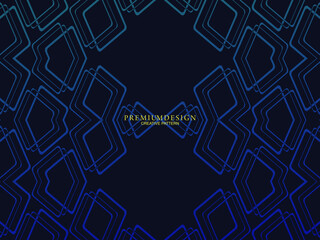 Premium background design with diagonal dark blue stripes pattern. Vector horizontal template, for digital lux business banner, contemporary formal invitation, luxury voucher, gift certificate, etc.