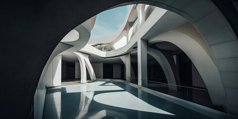 Future style architecture, technology, geometry, deconstructive architecture