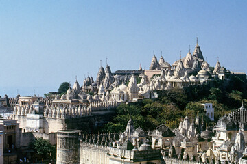 Holy Jain temples on Shatrunjaya Hills in Palitana, Bhavnagar, Gujarat, India