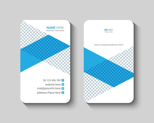 Creative and corporate vertical rounded business card design template