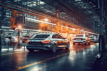 Fototapeta na wymiar Luxury automobile factory in process. Generative AI, Generative AI
