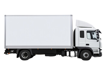 White truck isolated on no background